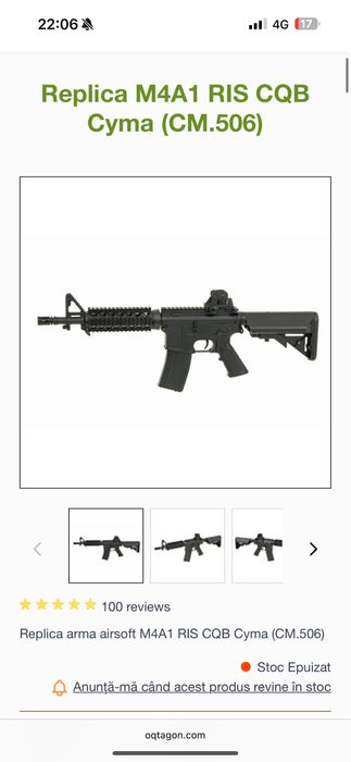Replica Airsoft M4A1 RIS CQB Cyma (CM.506)