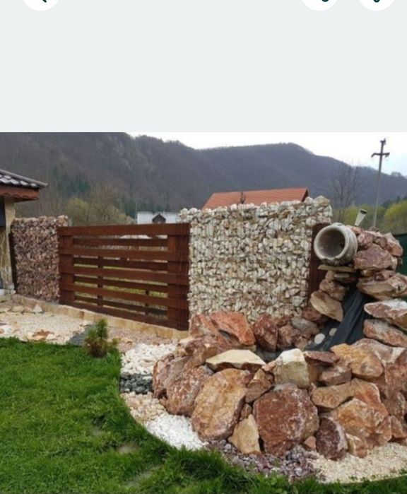 Thassos  piatra rotunjita alba negru bolovani decorativi pasi japonezi