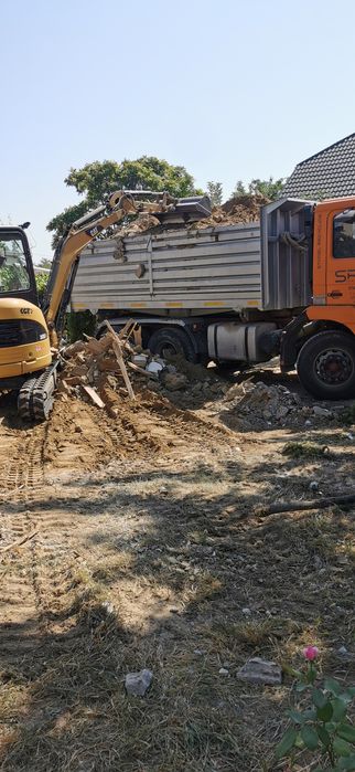 De închiriat miniexcavator 3.5 tone & camionetă basculabilă