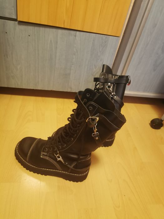 Bocanci de piele stil Rock