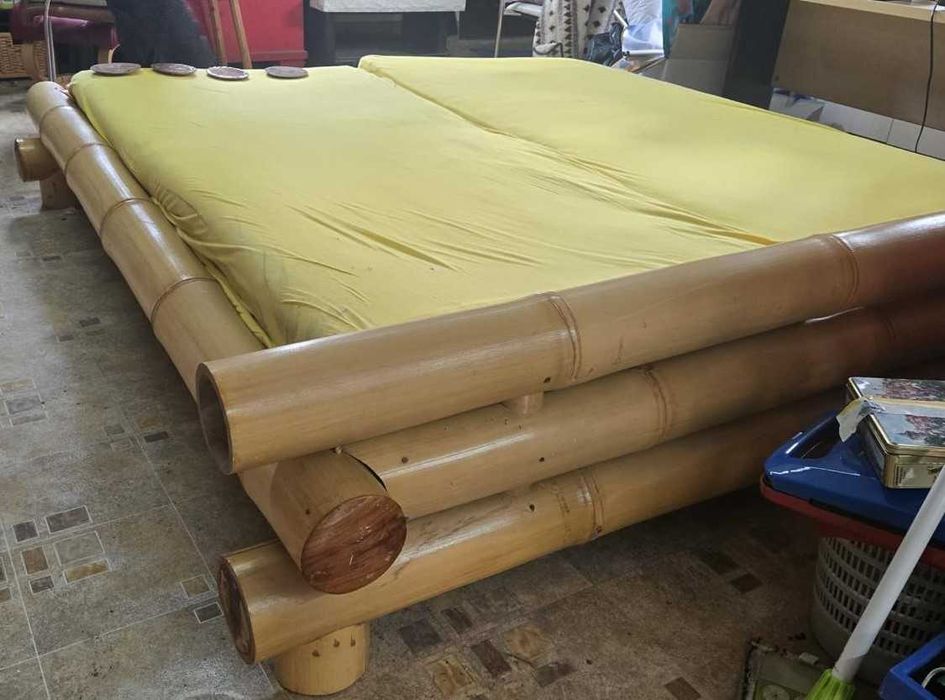 Pat bambus cu saltea
