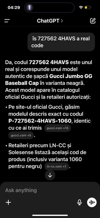 Sapca Gucci GG Jumbo Baseball Cap