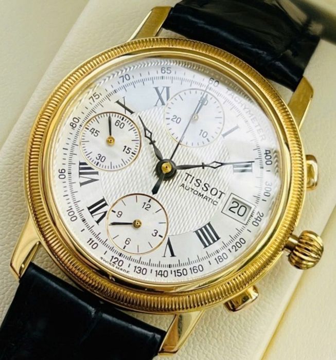 Tissot 18k greutate aur brut 55g total 87,38g 38mm\12,62mm-7750 valjou