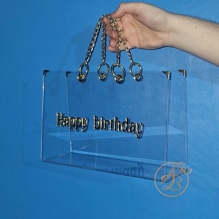 Posete  gentute din plexiglass transparent  pentru flori si cadouri