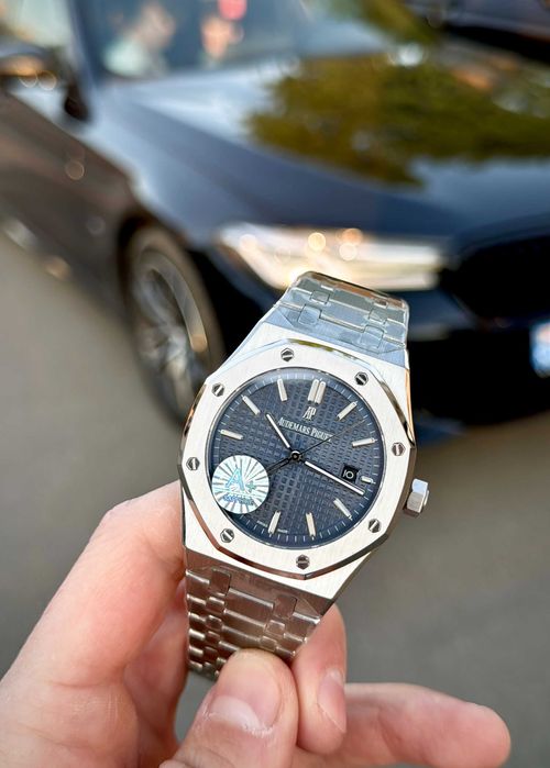 audemars piguet royal oak extra-thin синьо-сребристо
