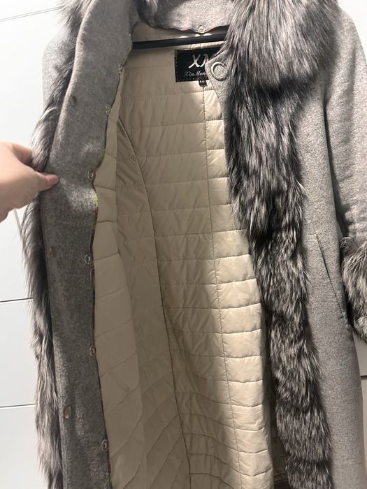 Palton lana cu blana naturala!