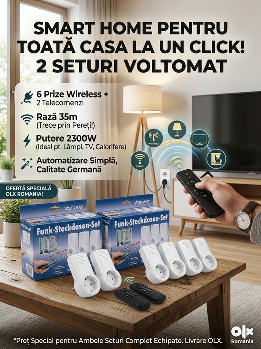 Seturi Prize cu Telecomandă VOLTOMAT  – Smart house 59 Ron pe 3 prize