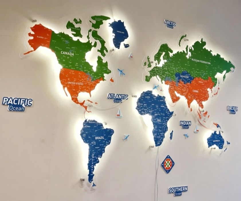 Карта мира на стену