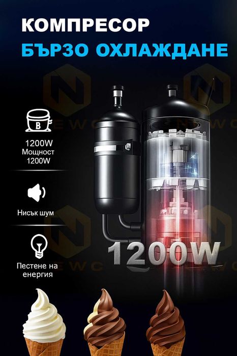 Нова Профи сладолед машина  за мек италиански сладолед 3 вкуса