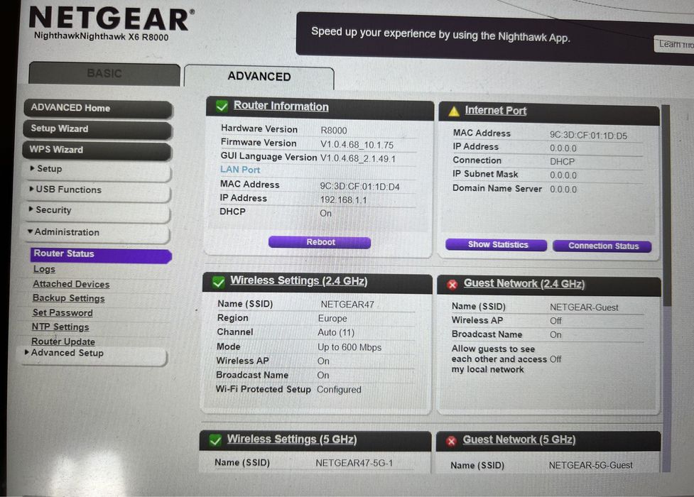 ruter Netgear nighthawk x6 R8000