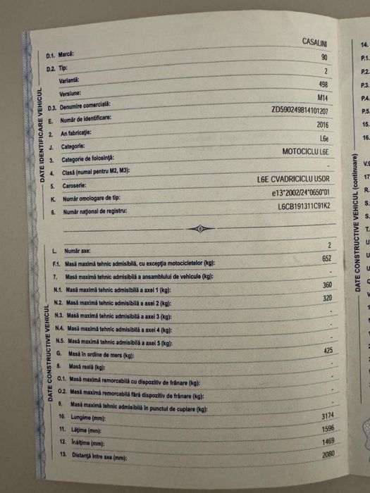 Masina 16 ani Casalini(axiam, microcar)
