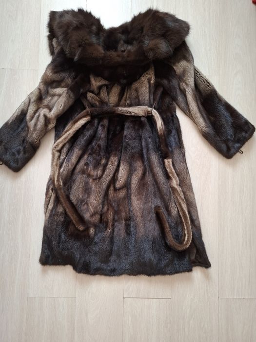 Шуба норковая с капюшоном