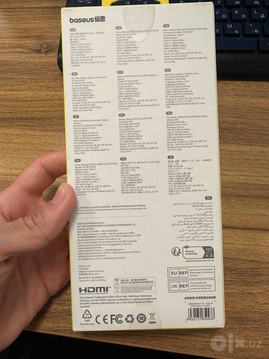 Baseus 6-1 Компактный USB-C HDMI 4K 60Hz