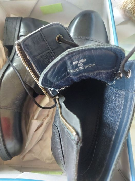 Нови мъжки черни високи боти RESERVED естествена кожа 45 номер