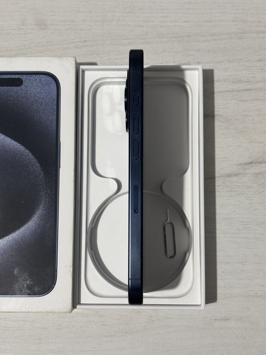 Iphone 15 Pro titan blue IMPECABIL + factura