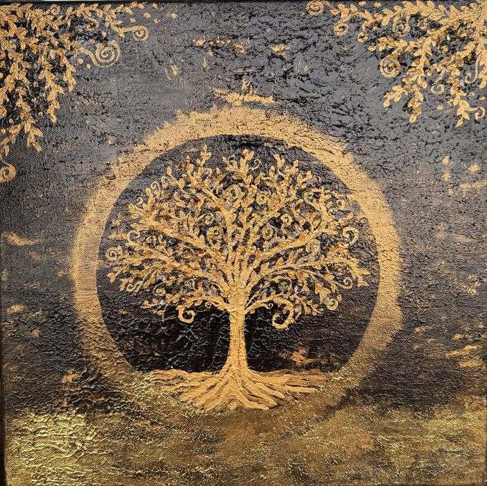 Картина - дървото на живота с камъчета цитрин