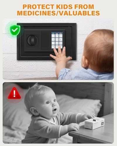 Нов стоманен Сейф кутия за пари документи с код ключ аларма монтаж дом офис