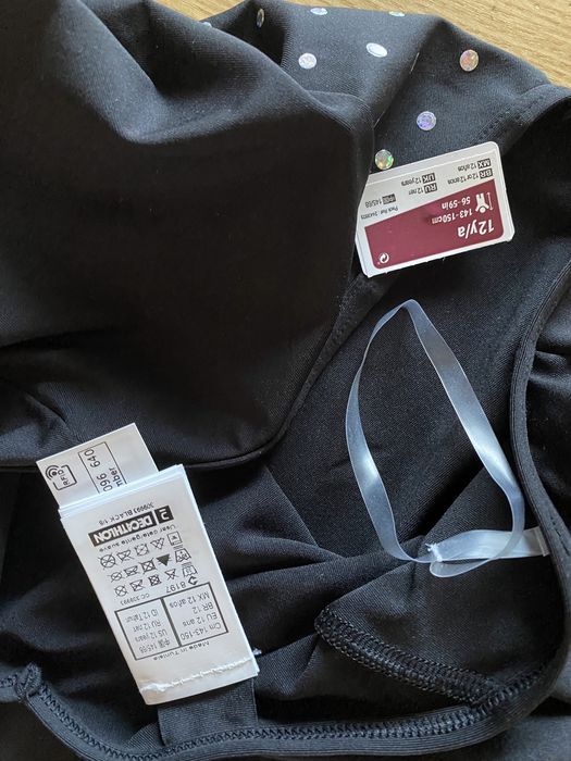 Vand body decathlon 500 balet mânecă lungă negru fete