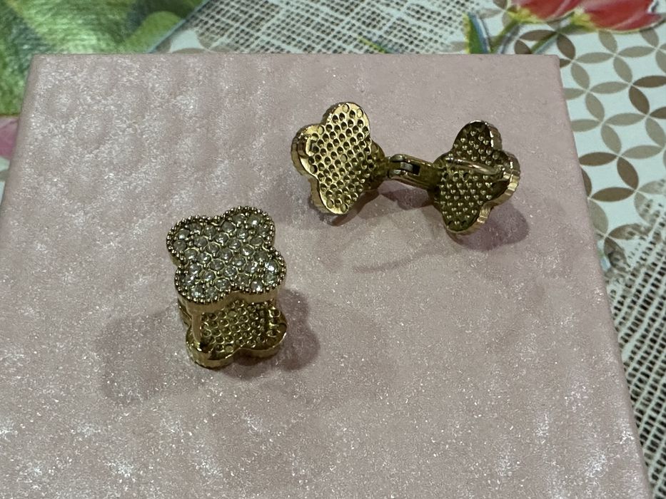 Двулицеви обеци от стомана-детелини