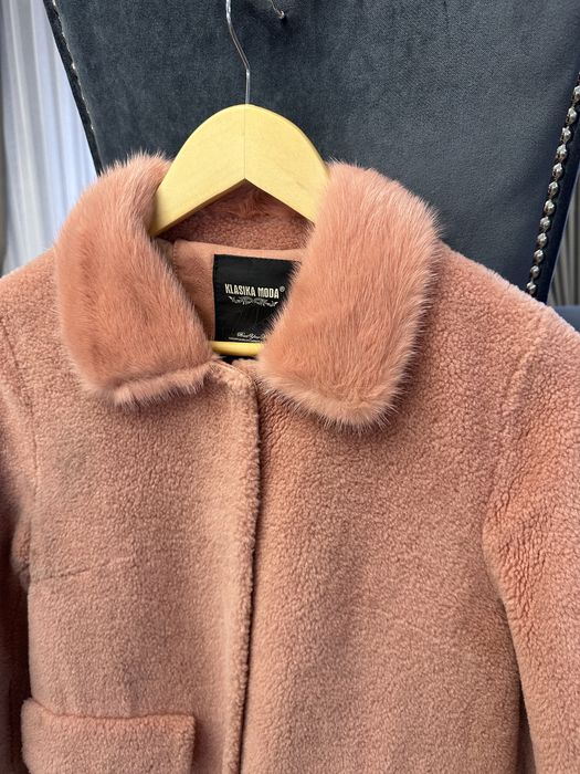 Шуба из овчины с норкой