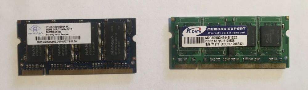 Memorie Laptop DDR2 512 Mb - 6 buc. / 2 Gb DDR3 - 2 buc. / 4 Gb DDR3