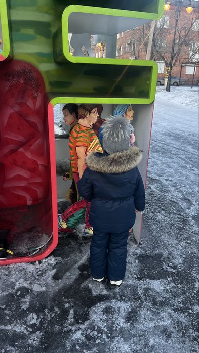 Пуховик комбинезон зимний детский