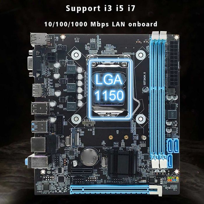 H81 дънна платка LGA1150 DDR3 M.2 NVMe HDMI mATX