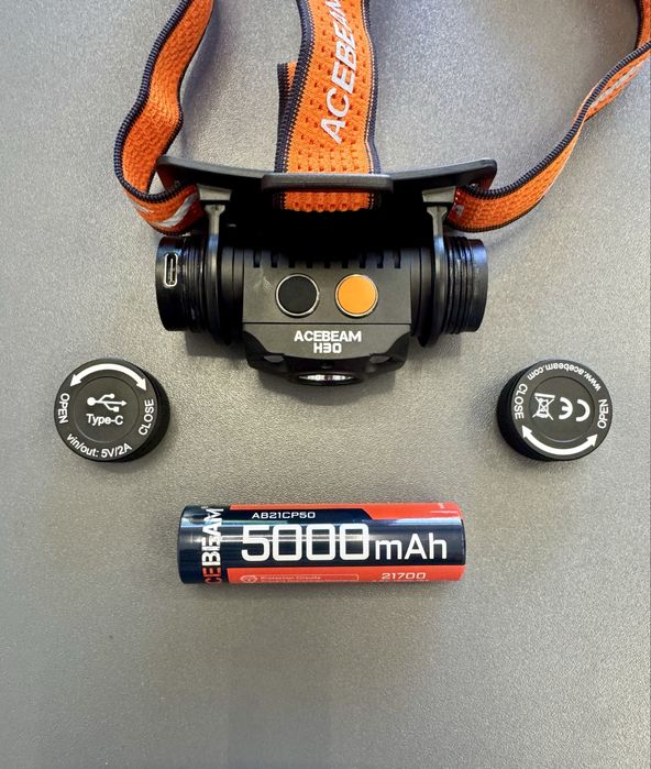 Acebeam H30 | Професионален челник за проследяване и нощен лов | Бяла, Червена и Зелена светлина