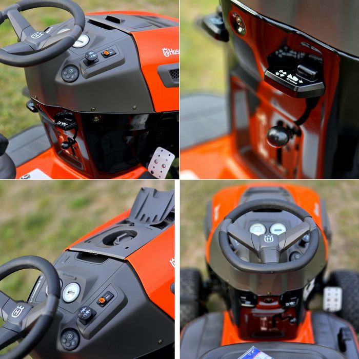 Tractoras gazon iarba Profesional Husqvarna USA 724 cm3 22 cp Briggs and Stratton start/stop + mulcere  2 cutite 115 latime Full!! Impecabil!
