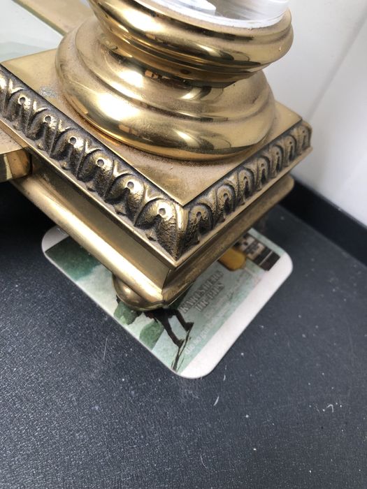 Mid century consola  lucite acryl bronz sticla