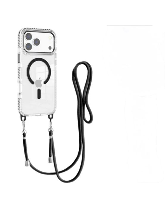 Iphone 17 17 AIR PRO MAX - Husa Magsafe Plastic Clear Snur Detasabil