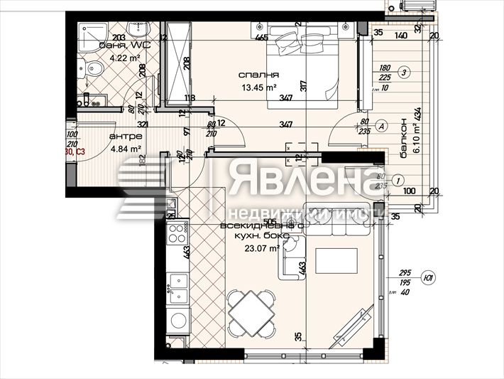 Продава се Двустаен апартамент в Варна, Младост 1 - 73 кв.м за 1424 €/кв.м - Снимка #1