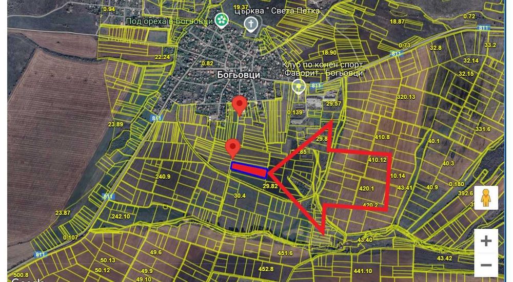 Продава се Парцел в с. Богьовци, Област София-област - 9699 кв.м за 7 €/кв.м - Снимка #2