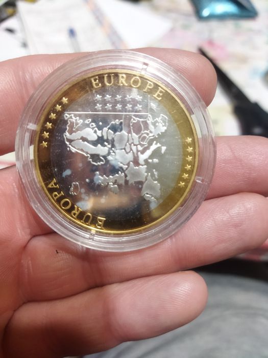 Сребърна монета от Монако с позлата 20g silver + 24k gold
