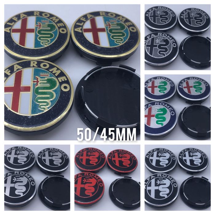 Alfa Romeo -  set emblem si capace -quatrefoil green