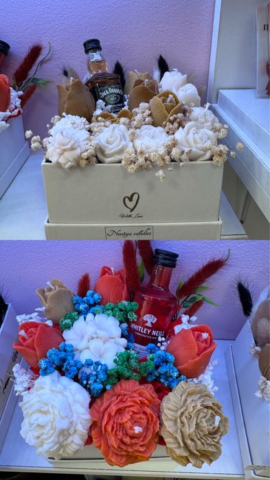 Ароматни свещи / подаръчета за гости / букети/ цветя