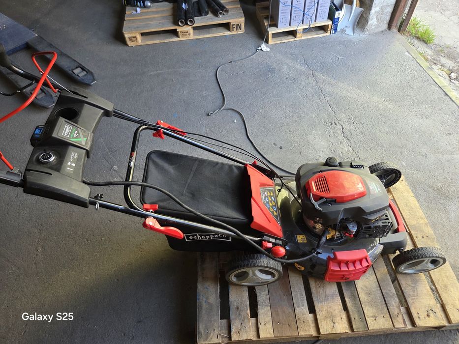 Masina de tuns gazon scheppach 224 cc 53 cm hibrid pornire la buton