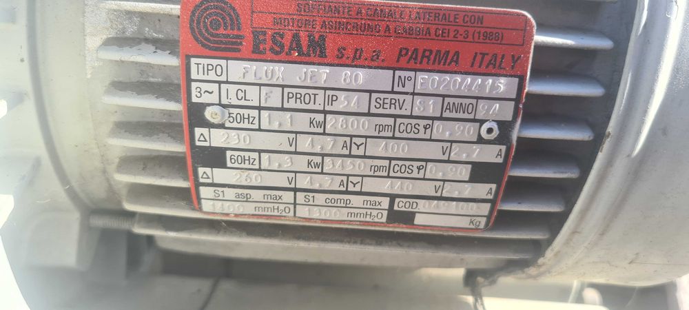 Suflantă canal lateral / Pompă vacuum ESAM Flux Jet 80 (1.1 kW, Trifazic)