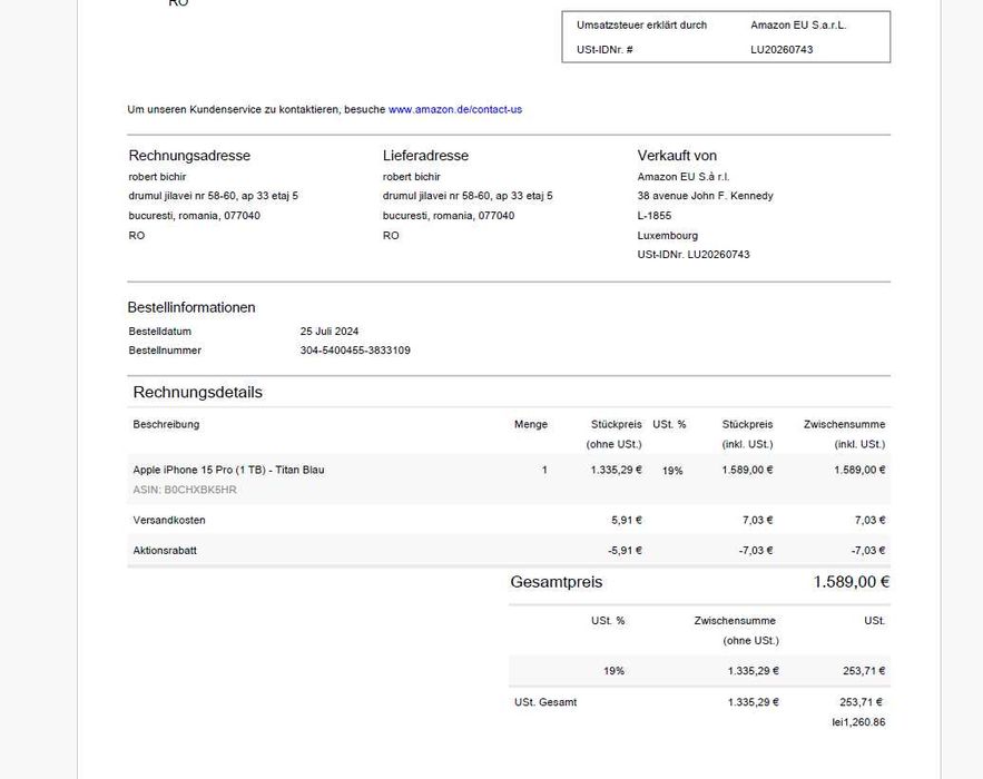 iphone 15 pro  1 tb Impecabil !