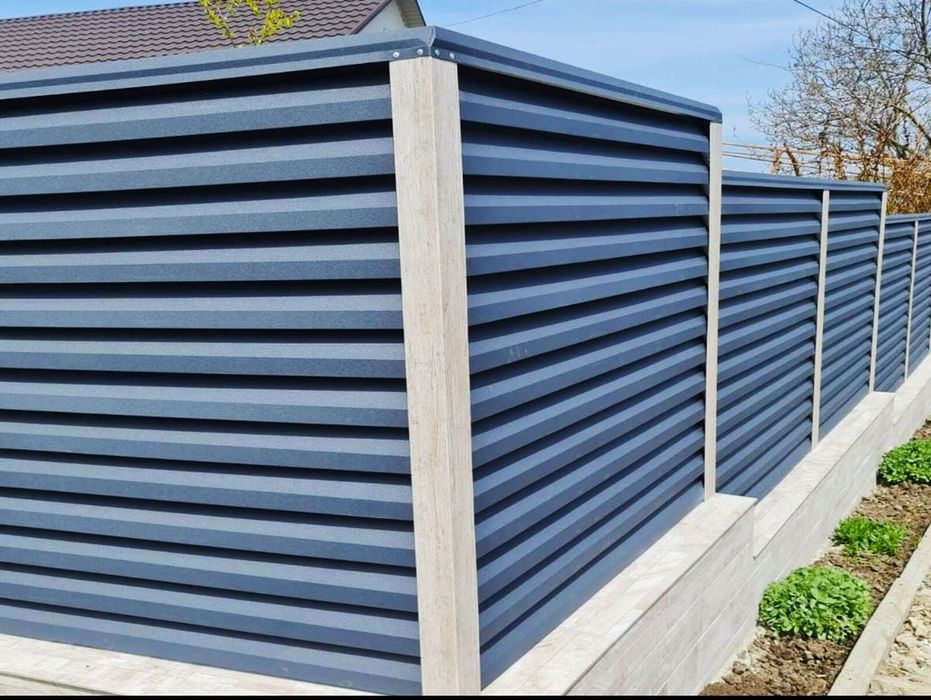 Garduri din panou stil jaluzea, șipcă metalica, tabla, BCA, plasa