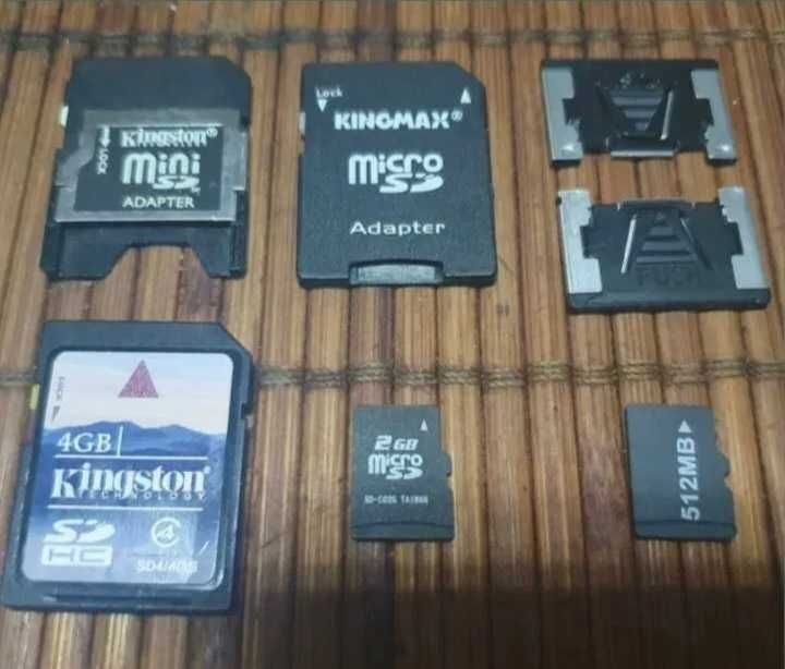 Card Carduri de memorie SD SDHC 4GB Micro SD 512MB si adaptor adaptoare microSD pt telefon, tableta, camera foto, pc, calculator, masina, navigatie