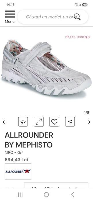 Pantofi sport femei vara Allrounder by Mephisto NIRO JEANS 39