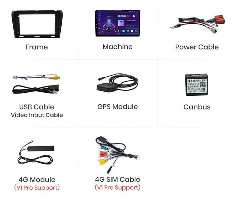 Мултимедия 9" ANDROID 14 за Mazda 3 III BK CARPLAY RDS DSP навигация