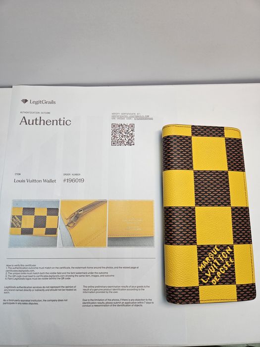 Louis Vuitton Brazza Cartera Damier Pop Amarillo оригинален портфейл