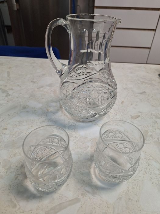Кувшин хрустальный с 2-мя стаканами