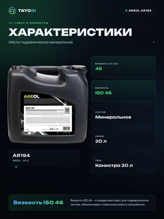 Масло гидравлическое Areol HLP 46, 20 л