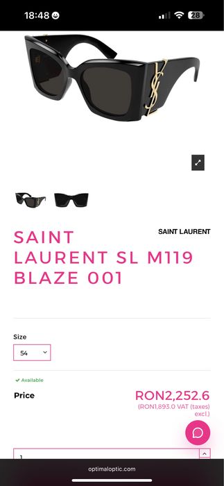 Ochelari dama originali Yves Saint Laurent Cat Eye  Monogram SL M119