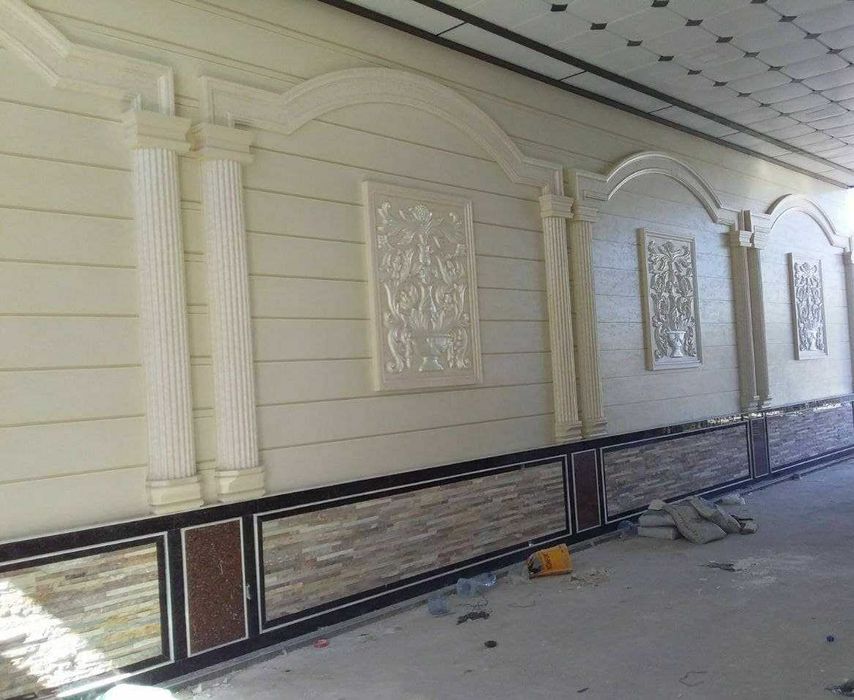 Декоративная штукатурка Жидкий травертин | облицовка фасада травертин