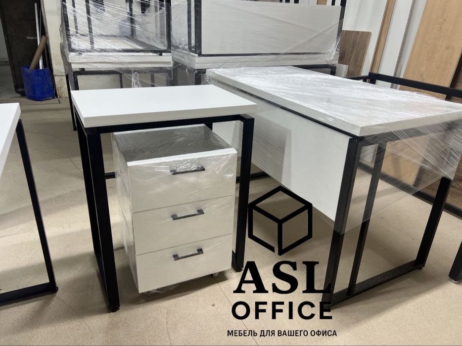 Столы в наличии LOFT Астана на заказ также Стеллажи Шкафы Тумбы