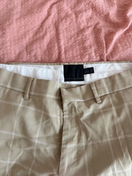 Кариран дамски бежов панталон Asos